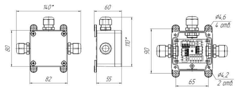 Разветвитель (сплиттер) интерфейсов CAN / DMX512 / M-Bus / Modbus RTU РИ АЯКС